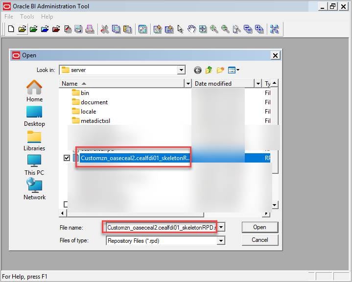 Open the external application semantic model