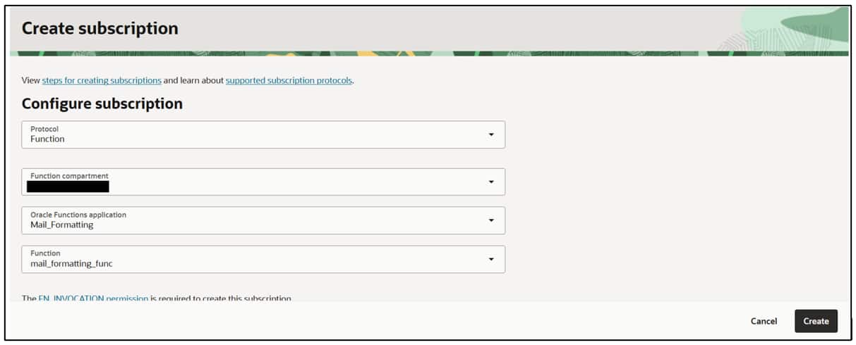 CREATEFUNCTIONSUBSCRIPTION