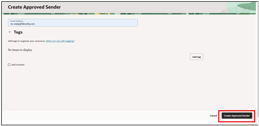 CreateApprovedSender