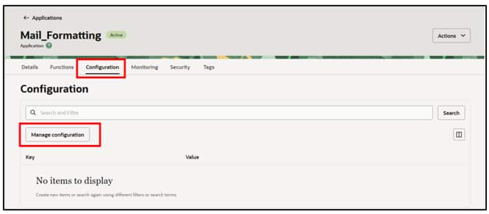 Function Configuration