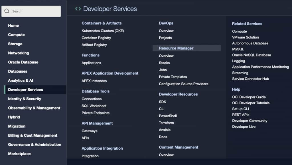 Navigate to Resource Manager