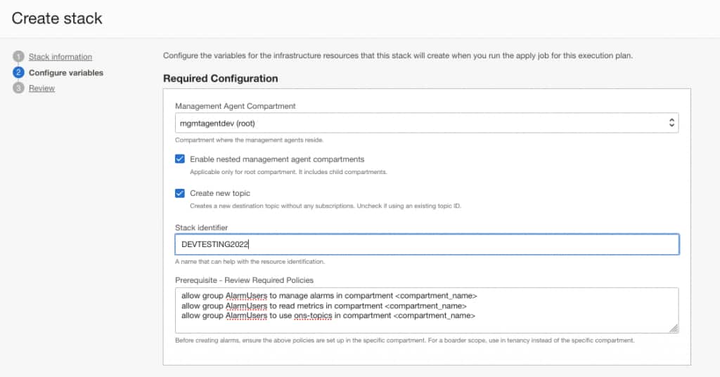 Required Configuration