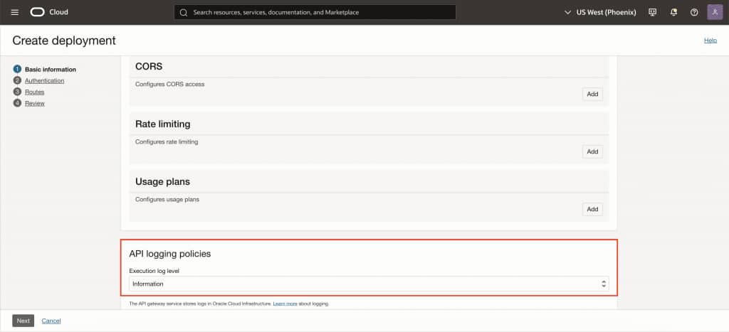 deployment details page