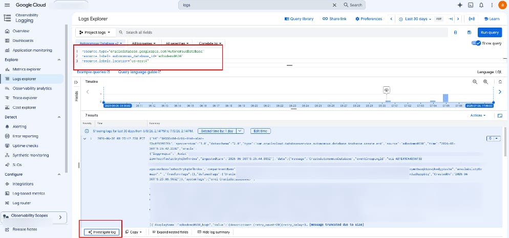 GCP Logs Explorer - 1