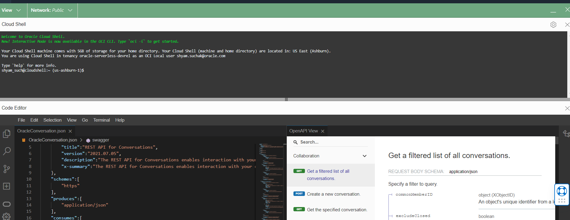 A screenshot of using Cloud Shell with Code Editor.
