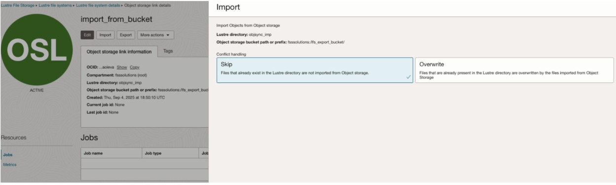 Screen where you can set Import and Export rules for file handling