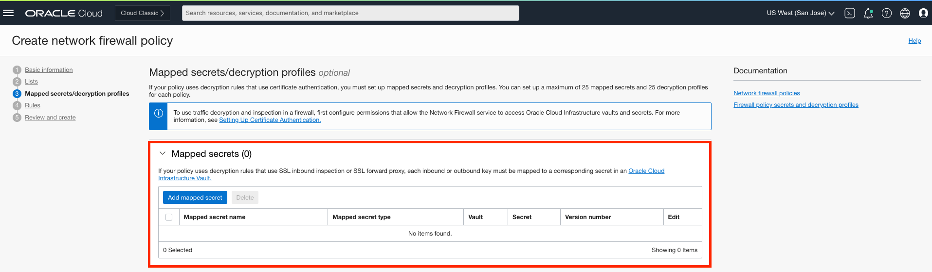 create mapped secret