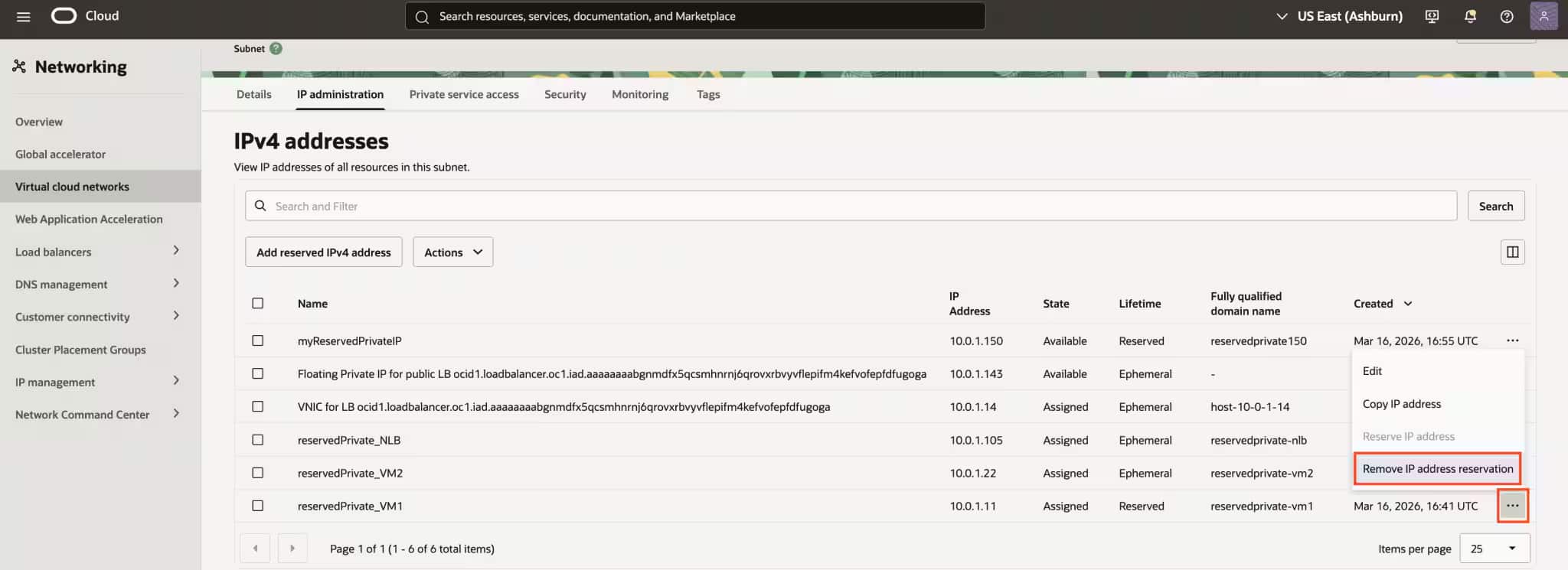 Removing Reserved Private IP 1
