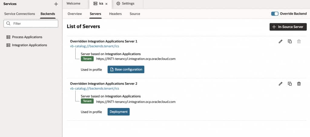 Two Servers for Integration Applications Backend