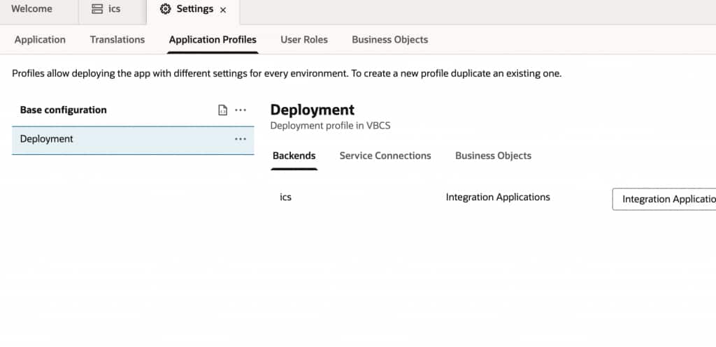 Deployment application profile