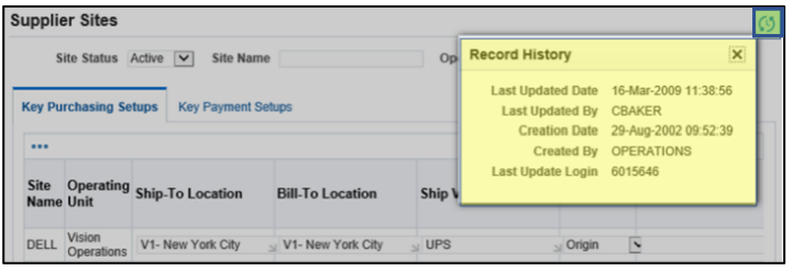 Record history of pages