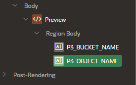 A screenshot of the expanded Body and Region Body contents.