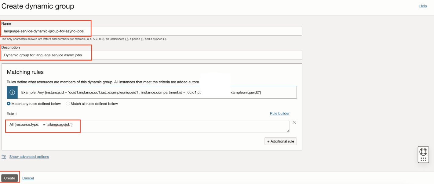 IAM policy for async job access to object storage