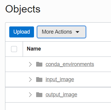 A screenshot of the Objects section with the More Actions menu button highlighted.