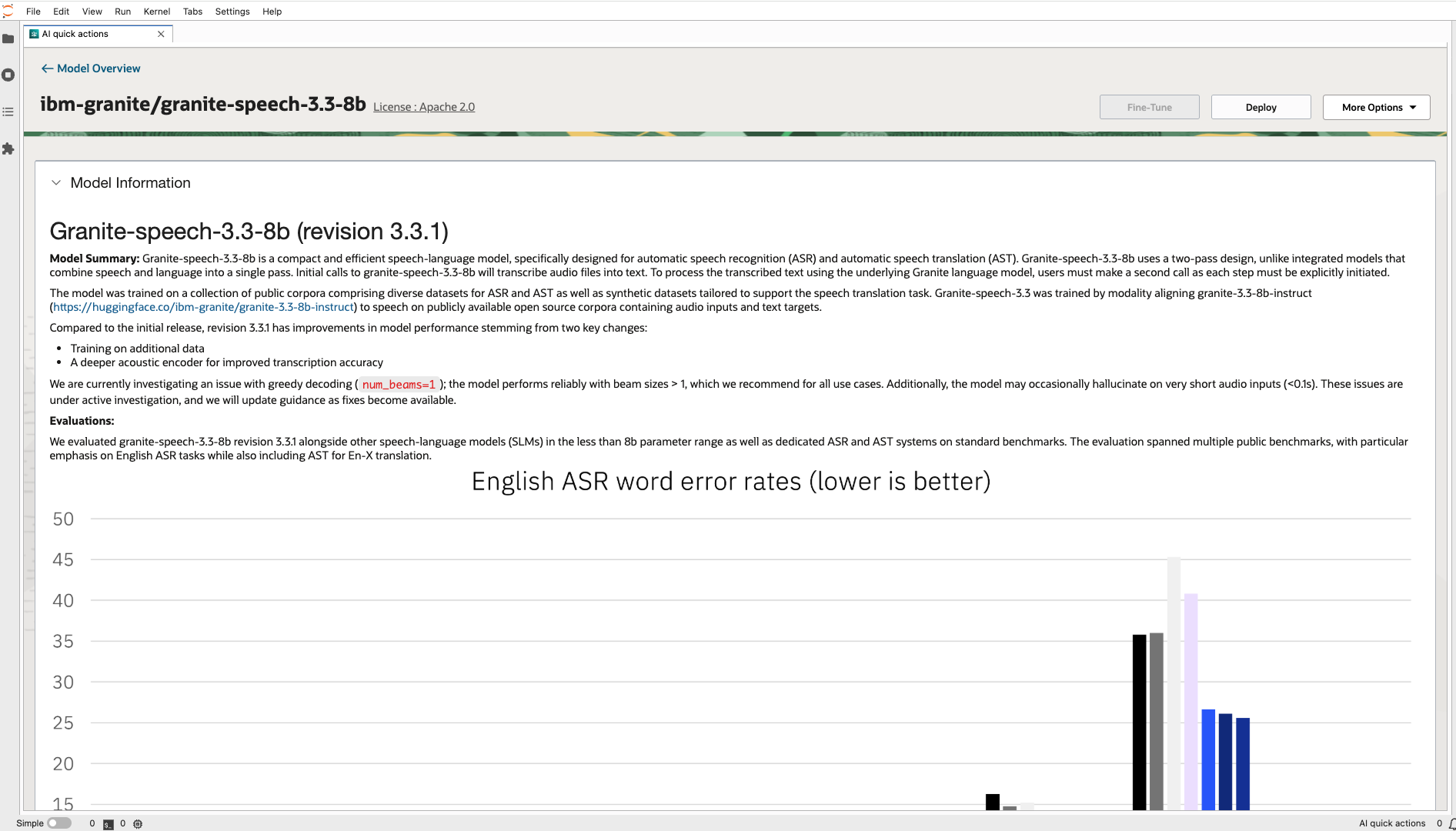 Deploy Granite Speech 3.3-8B