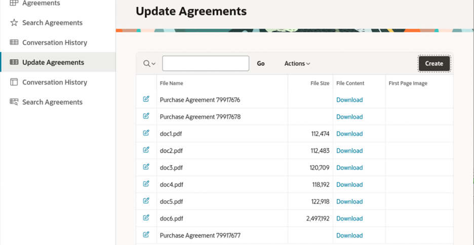 Figure 8: Adding new agreements