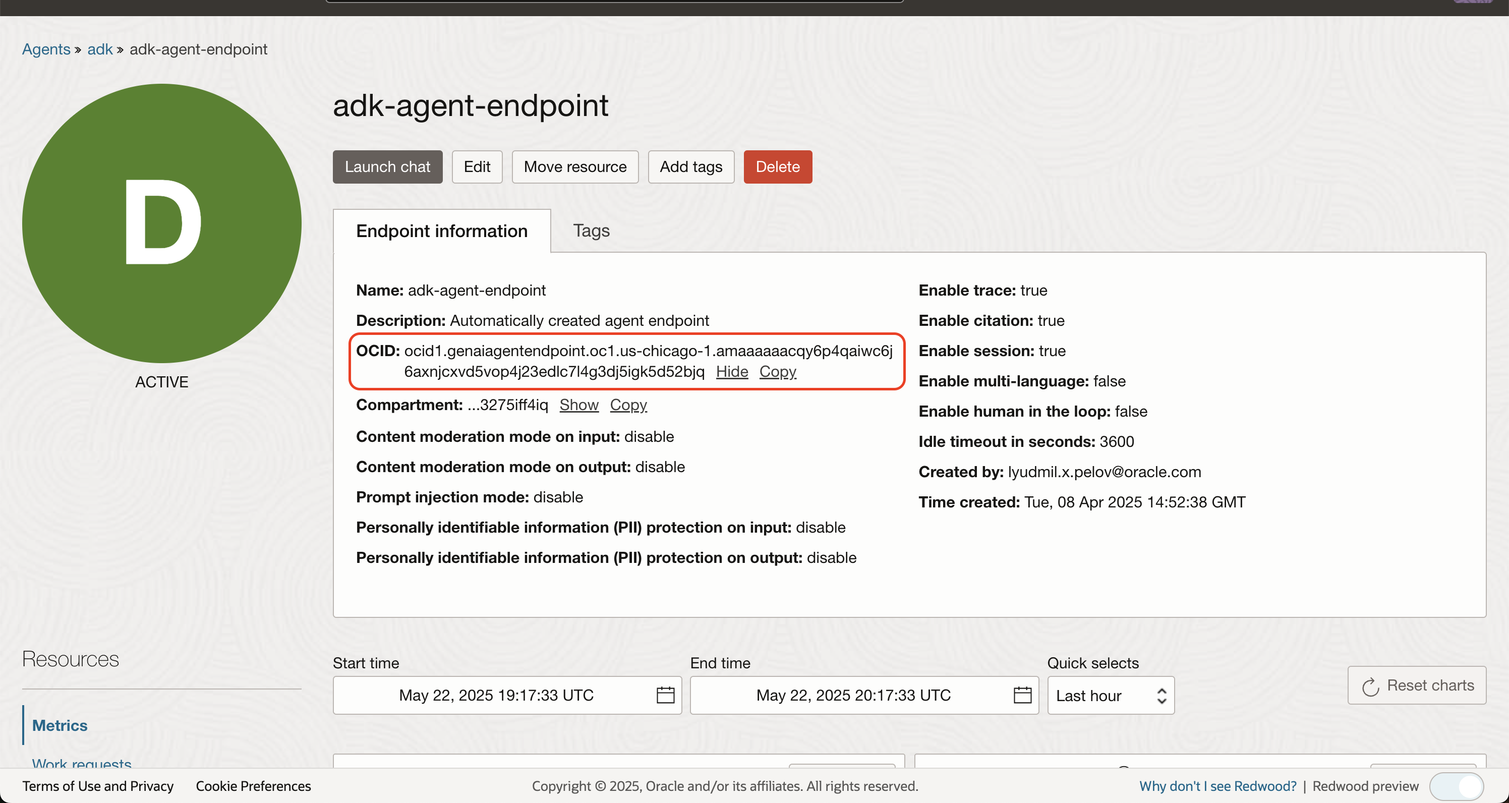 OCI GenAI Agent Endpoint