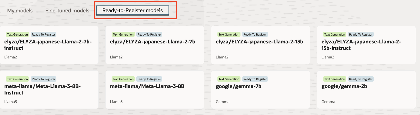 This is the Ready-to-Register model tab