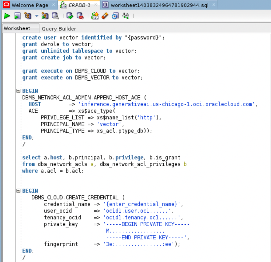 Figure 2: Creating users and credential to access documents