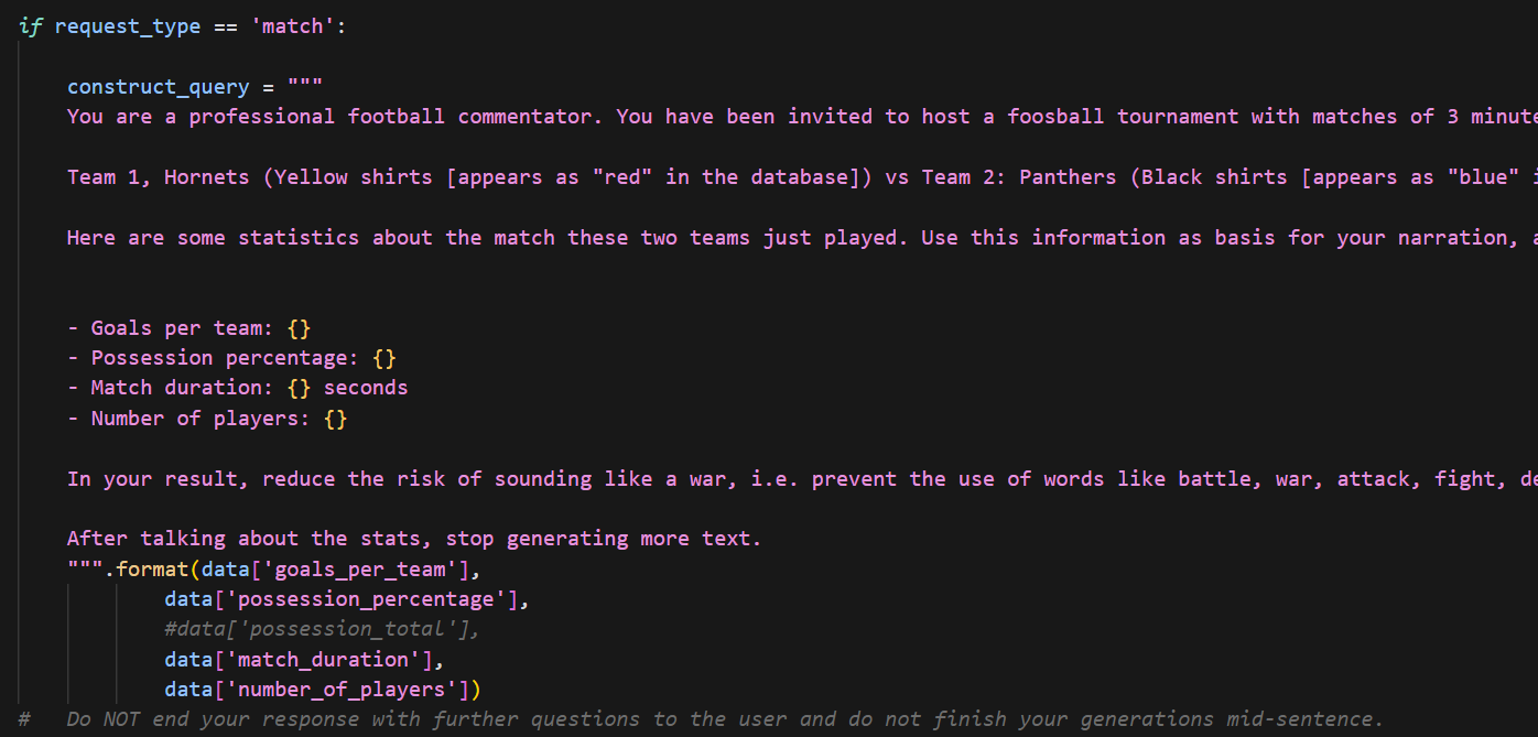 LLM prompt engineering with match information before calling the OCI Generative AI service