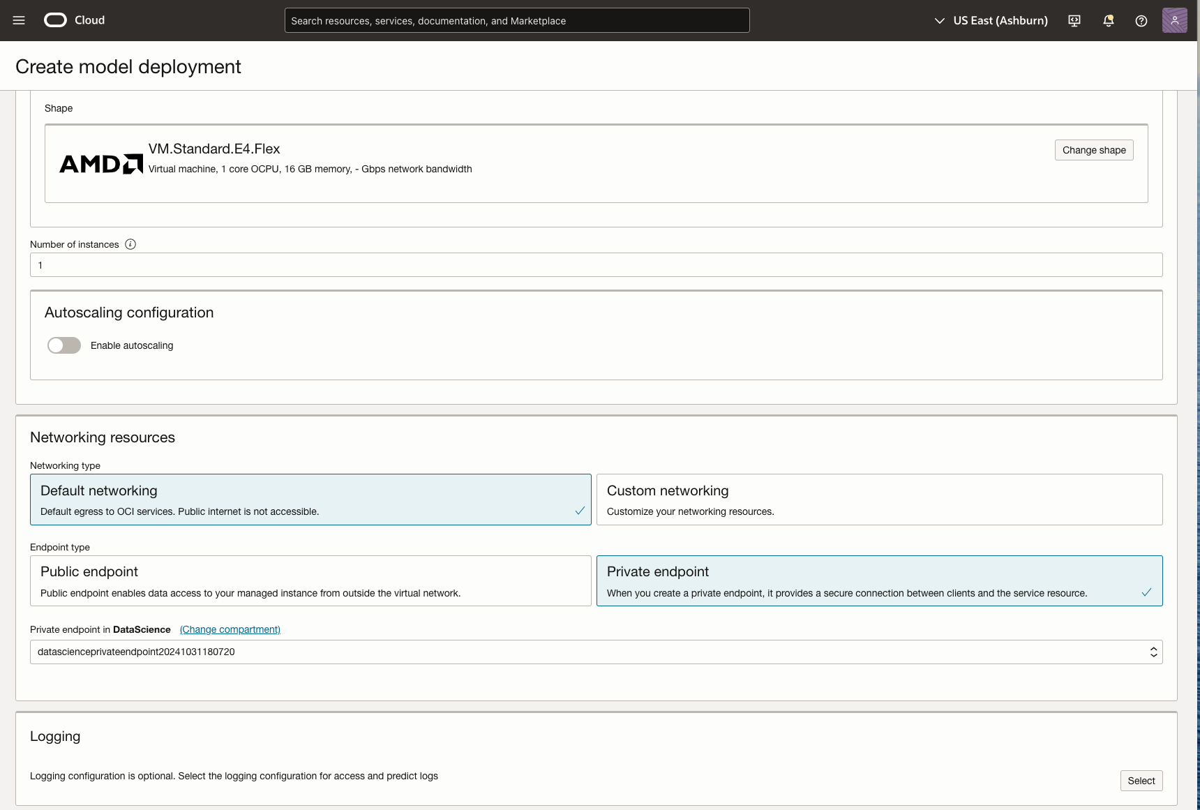 Creating a model deployment