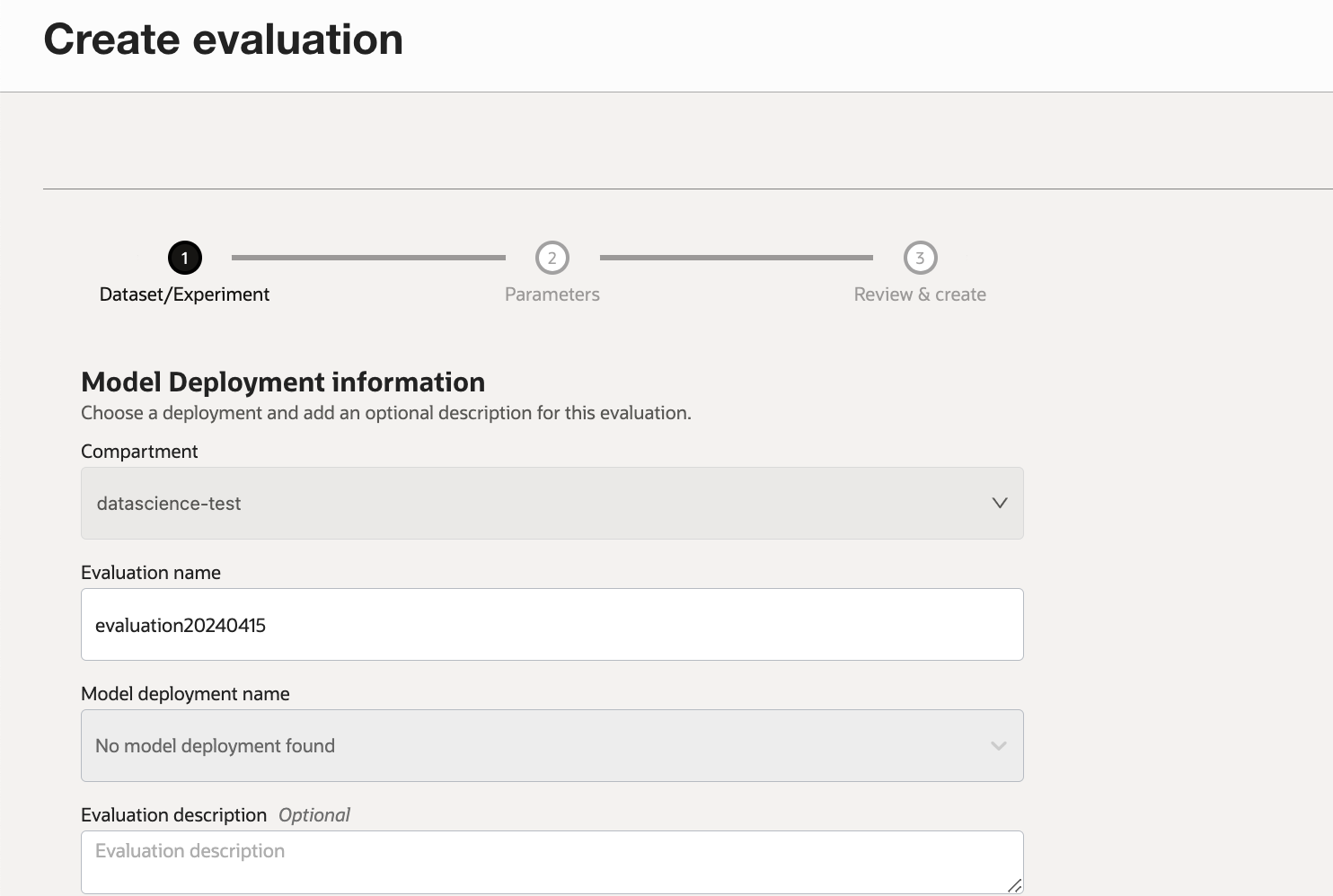 This is a model evaluation screen