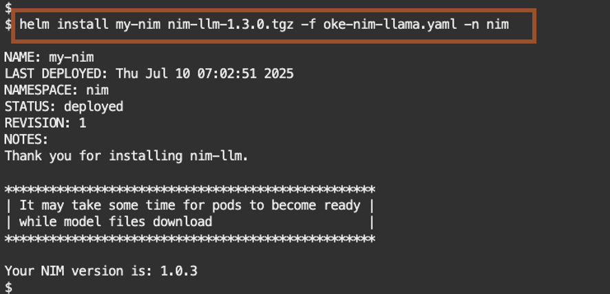 NIM on OKE - Cloud Shell
