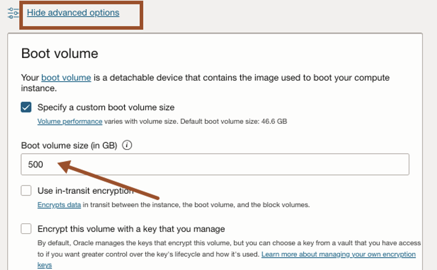 OCI Cloud Console - NIM on OKE - Boot Volume