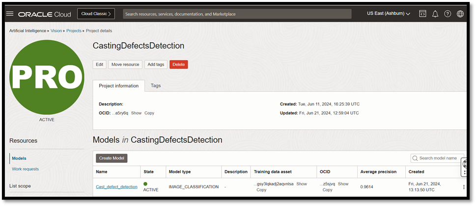 Models in a project for casting defects detection.