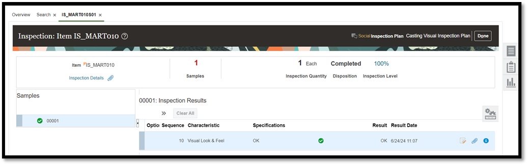 Inspection details updated after an event occurs.