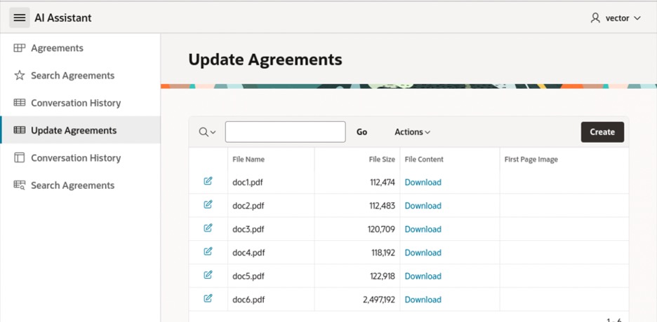 Figure 7: Viewing existing agreements