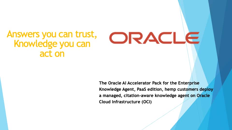 From Documents to Decisions: A Managed Knowledge Agent on Oracle Cloud Infrastructure (OCI)