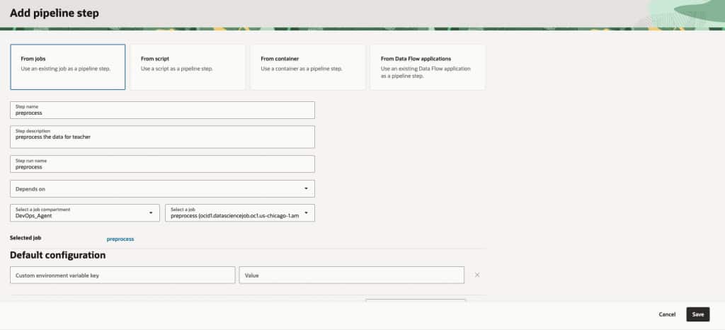 Adding Steps in a pipeline