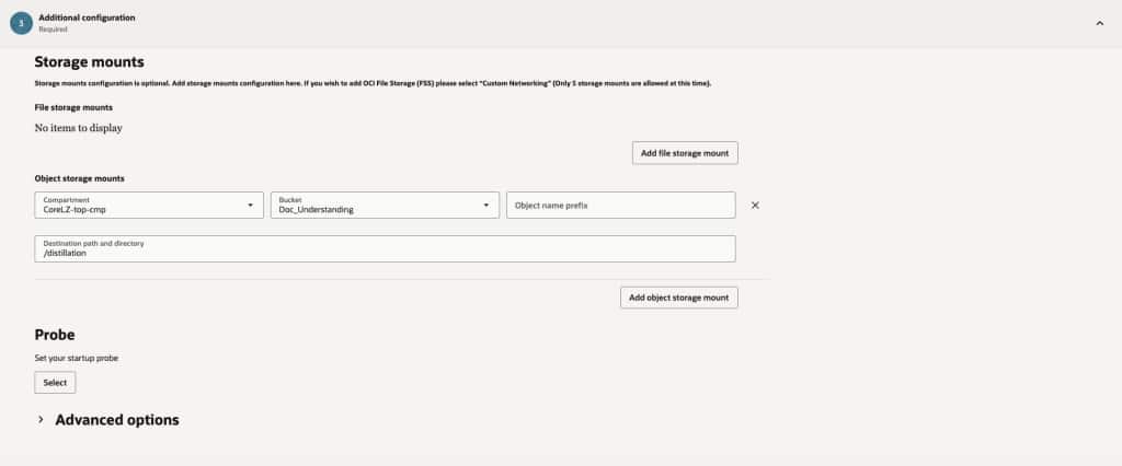 Storage config for job creation