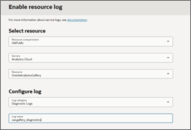 Select Oracle Analytics Cloud instance