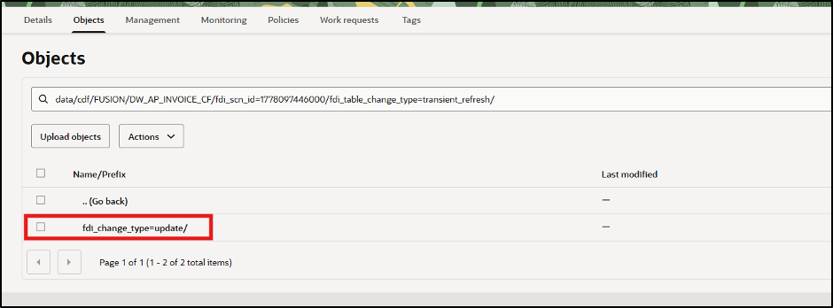 The change-type folder separates insertions, updates, and deletions