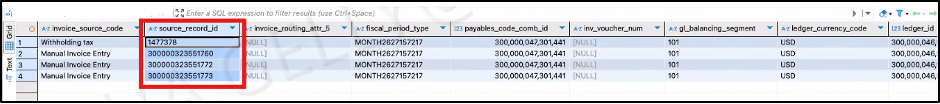 Updated records read from the exported Parquet file