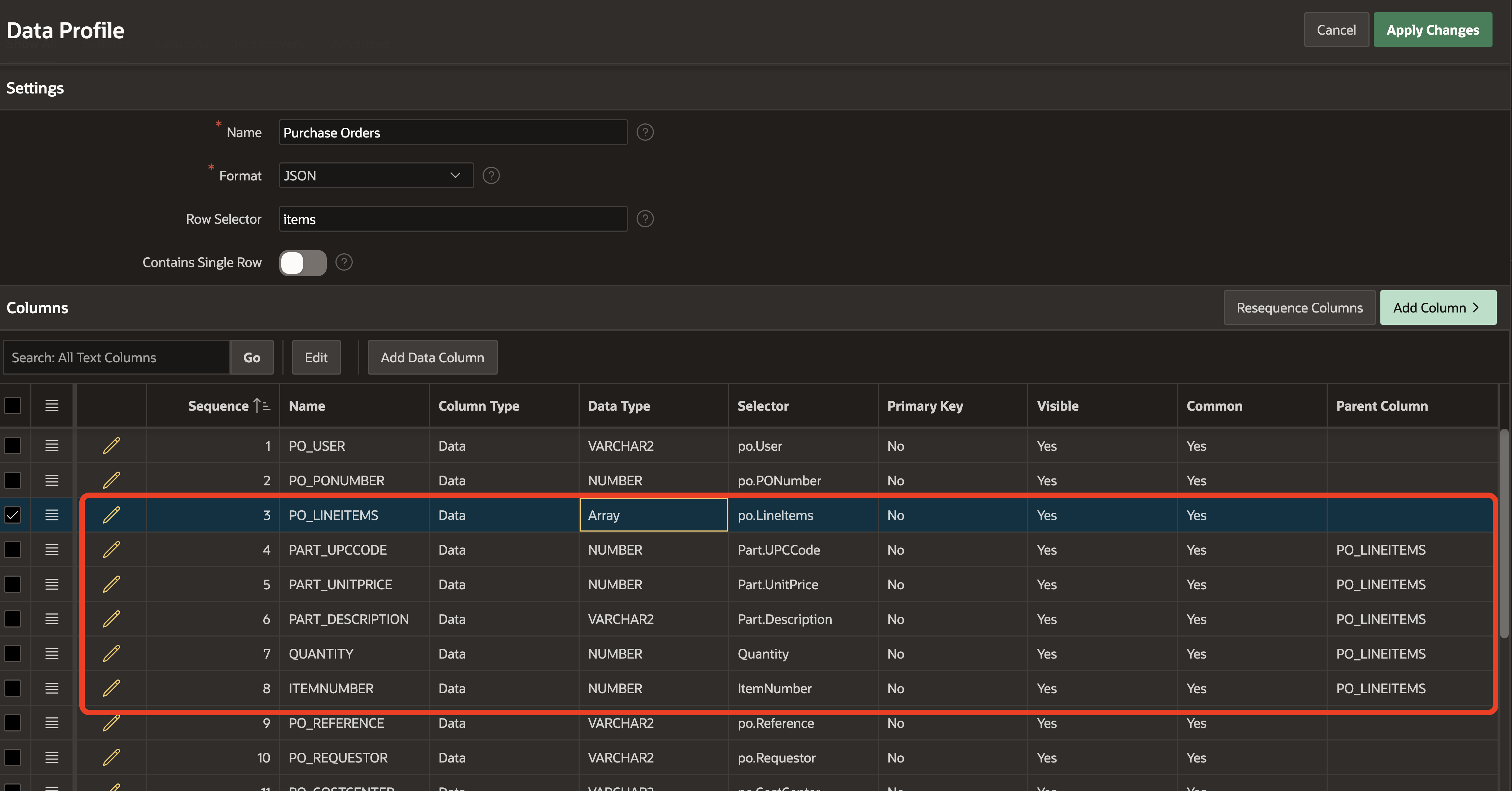 The Data Profile of the new REST Data Source