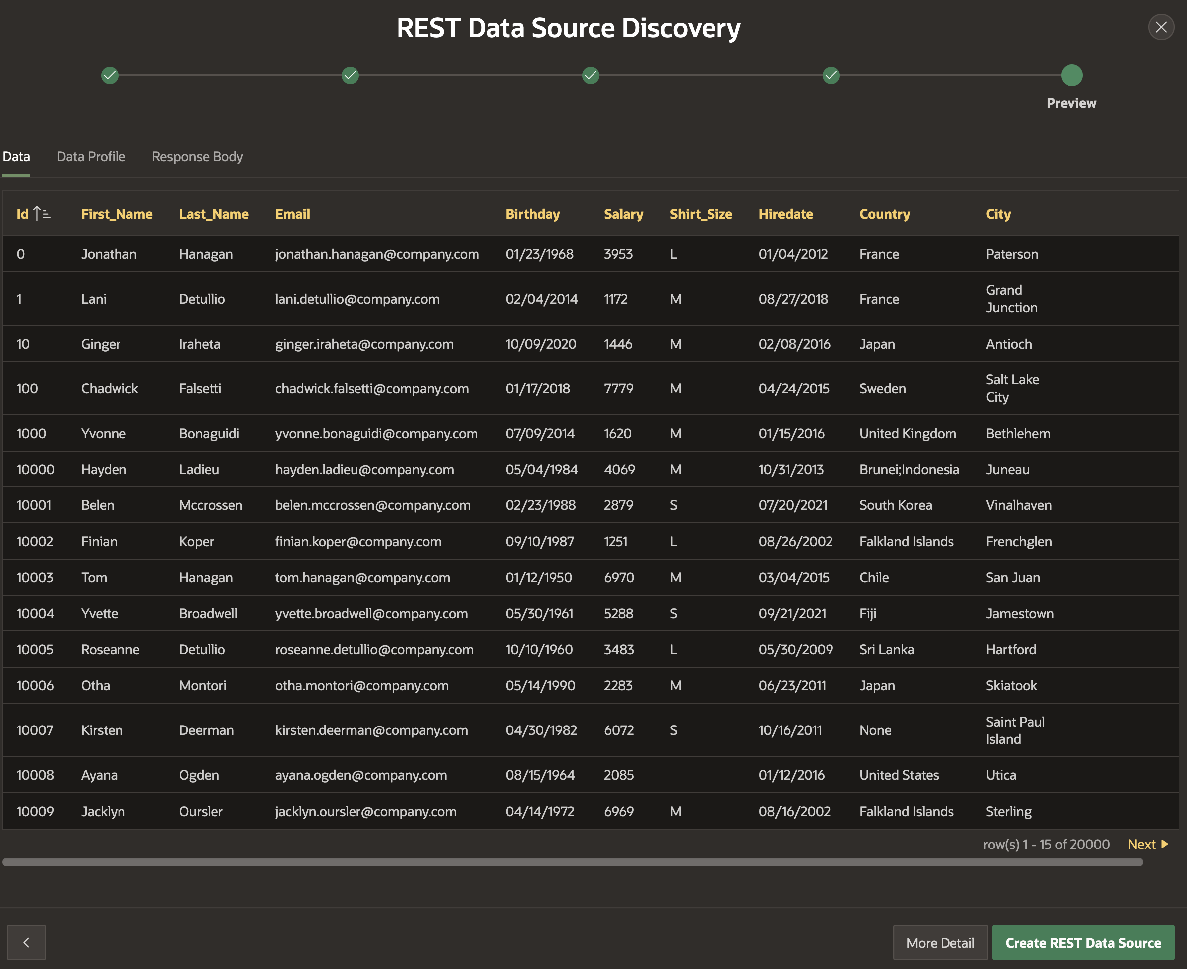 REST Data Source - Data Discovery