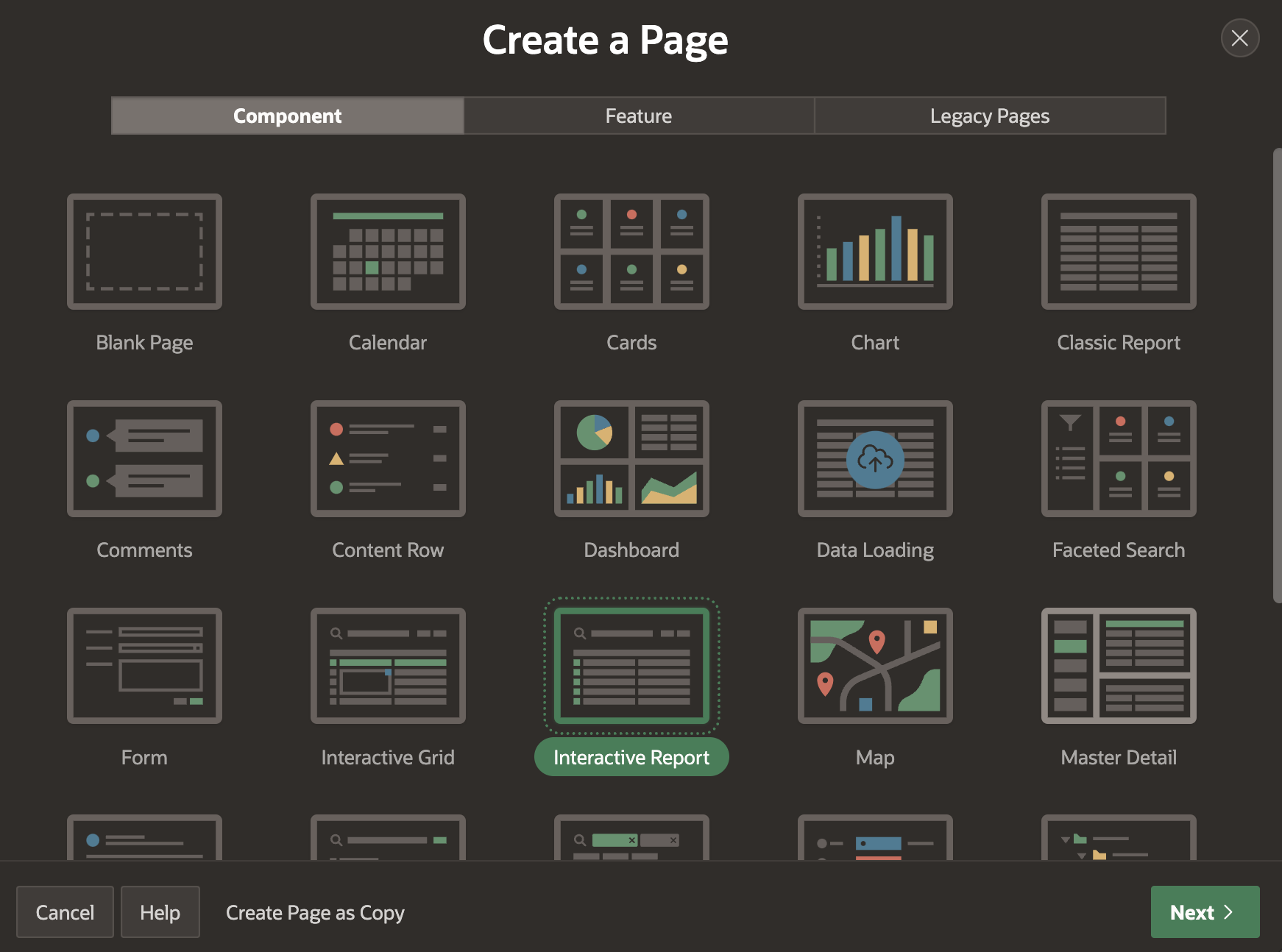 Create Page Wizard