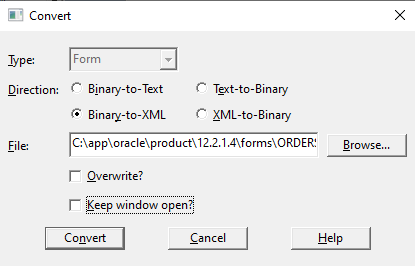 [Forms to APEX] Converting FMBs to XML