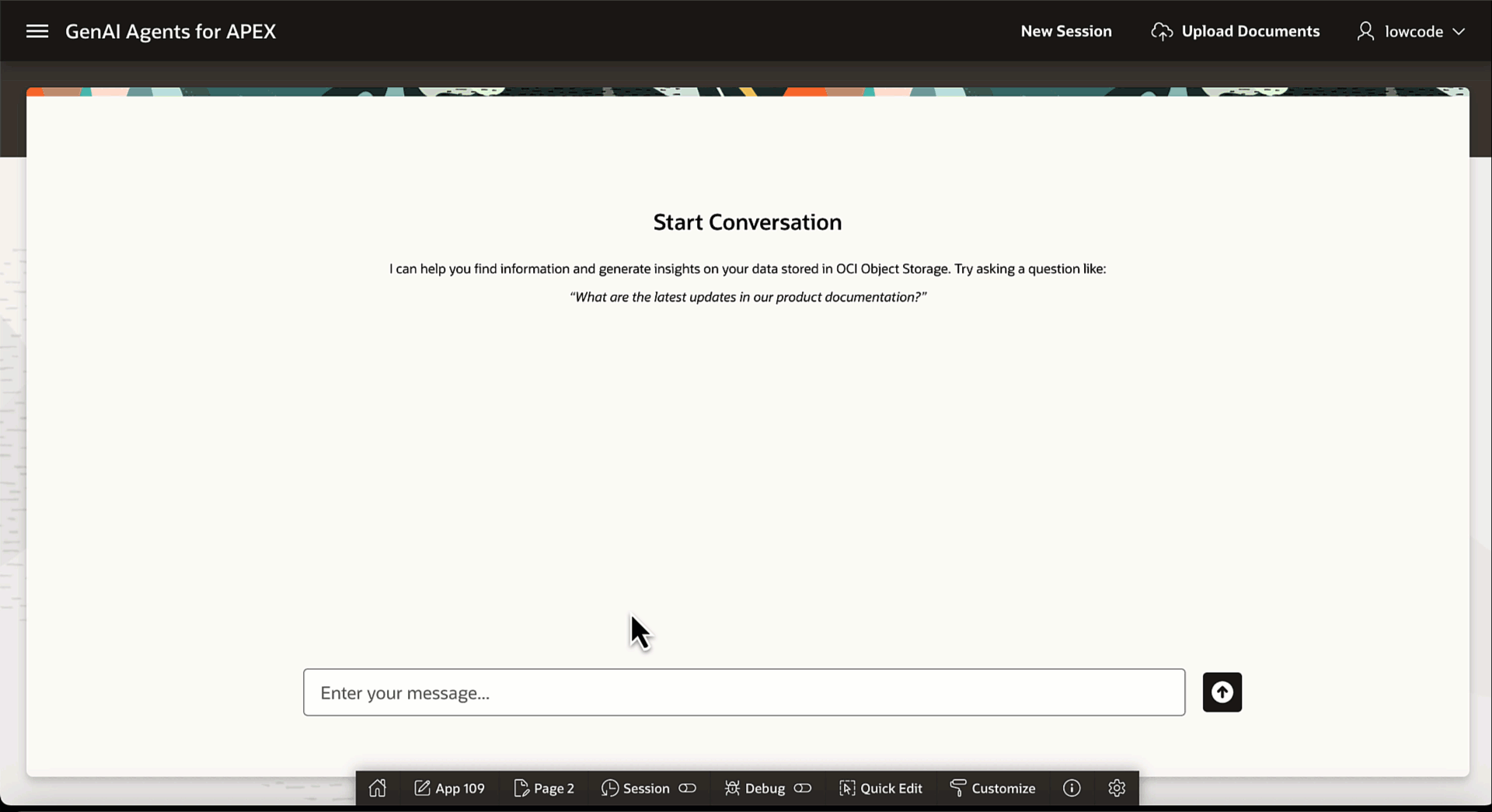 OCI Generative AI Agents Integrated Application GID