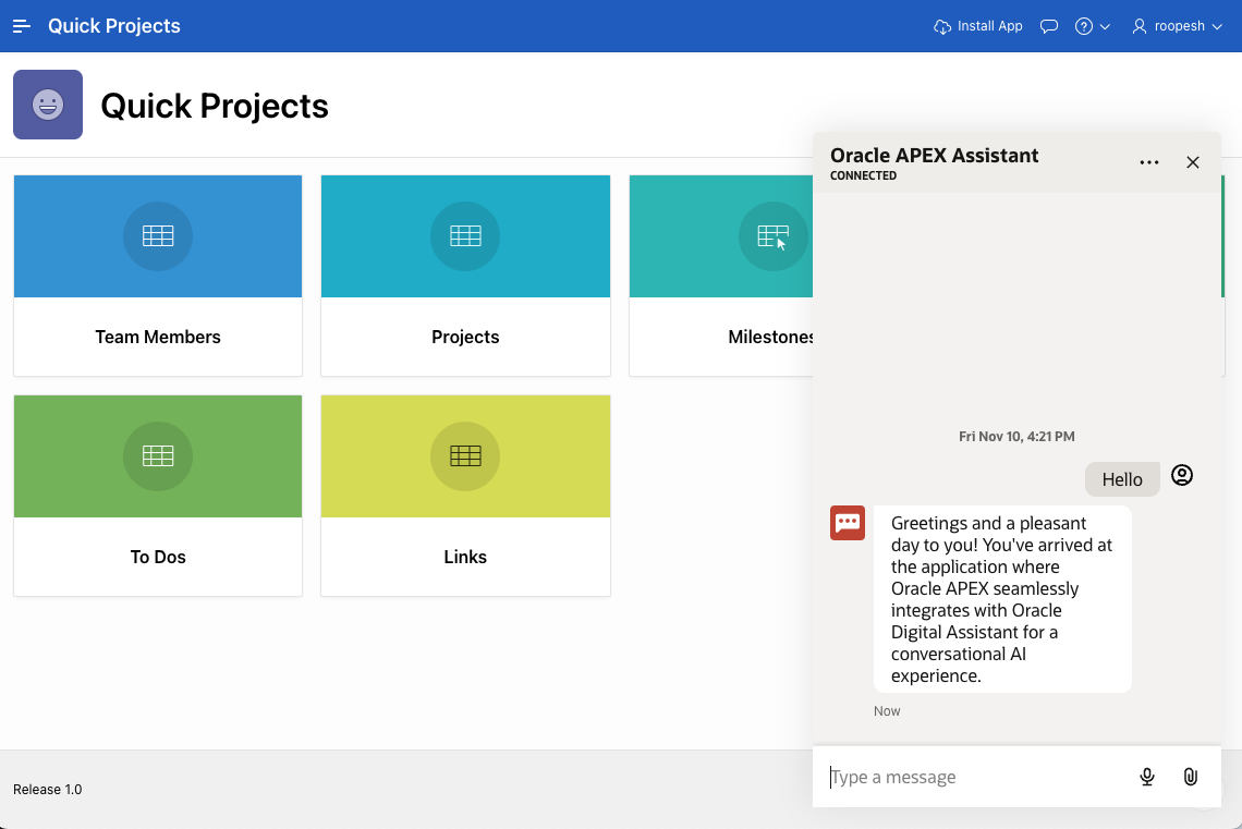 ODA integration with APEX Output1