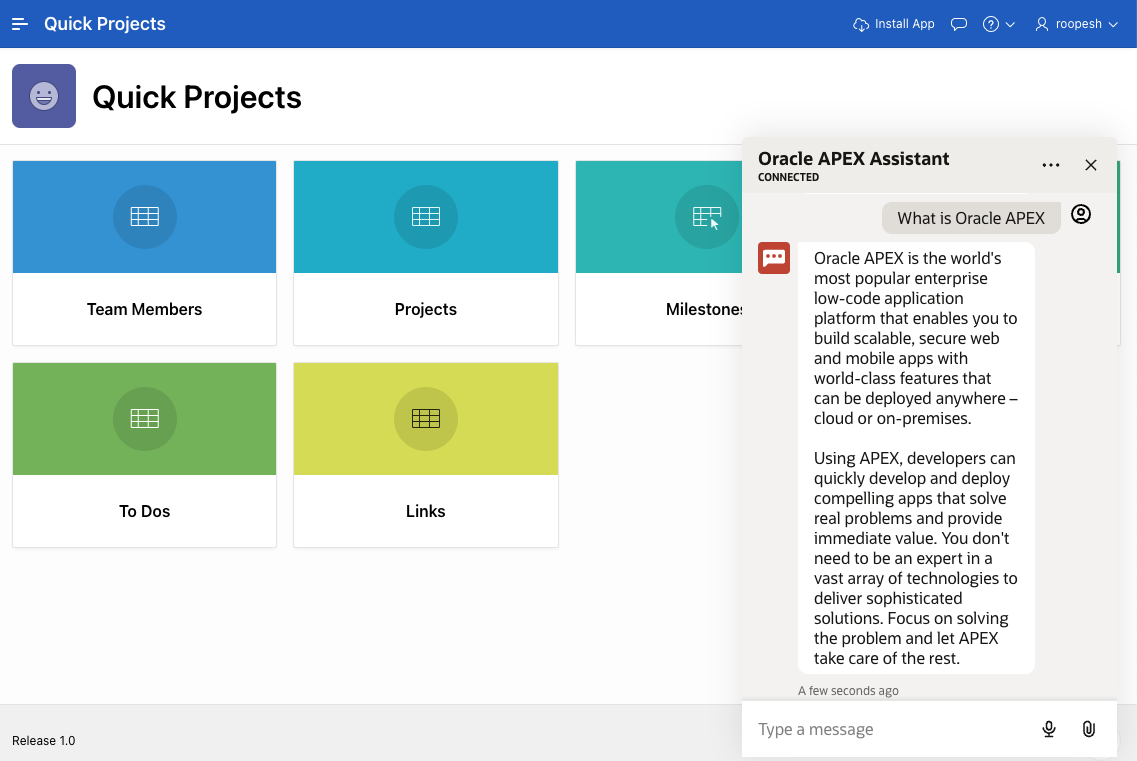 ODA integration with APEX Output 2