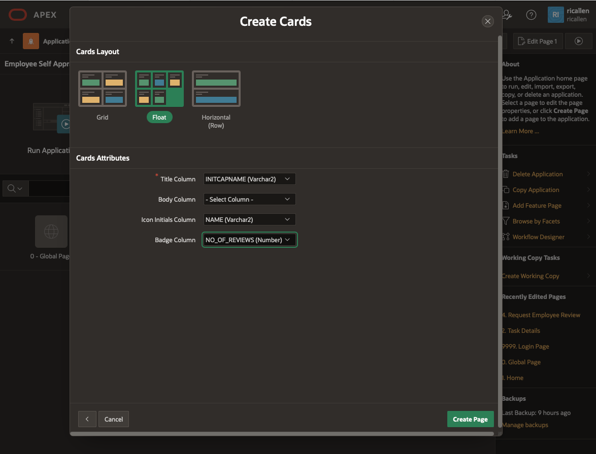 Card Layout Details