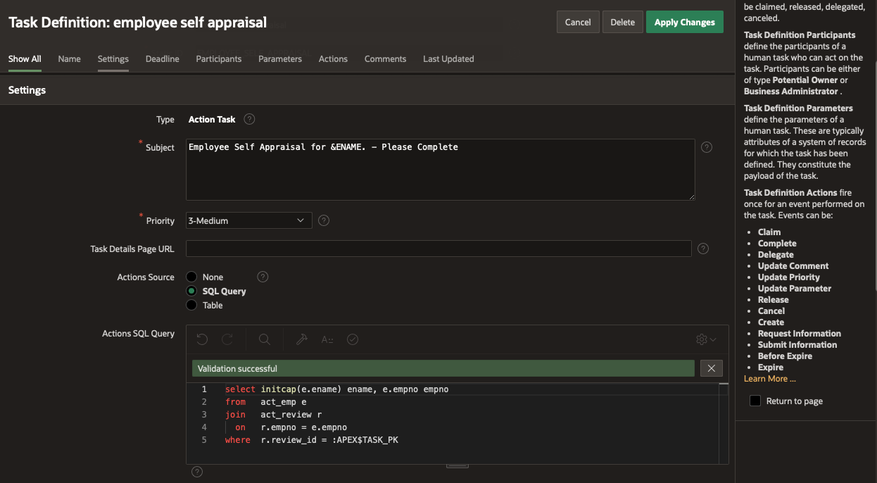 Task Definition Source Actions - completed