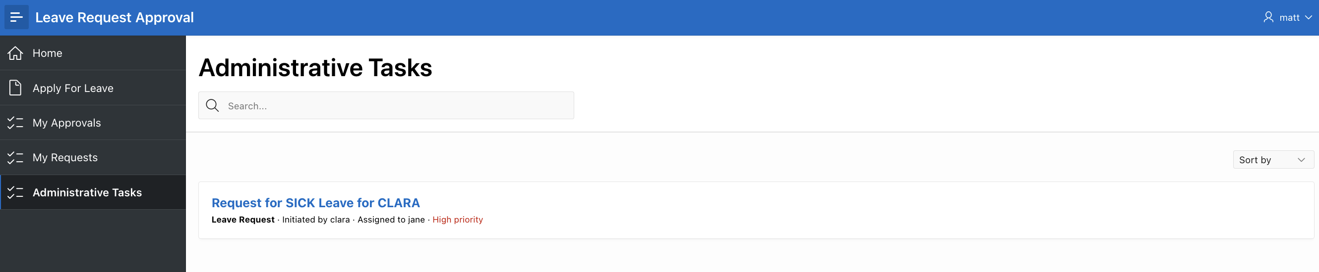 Admininstrative Tasks Page