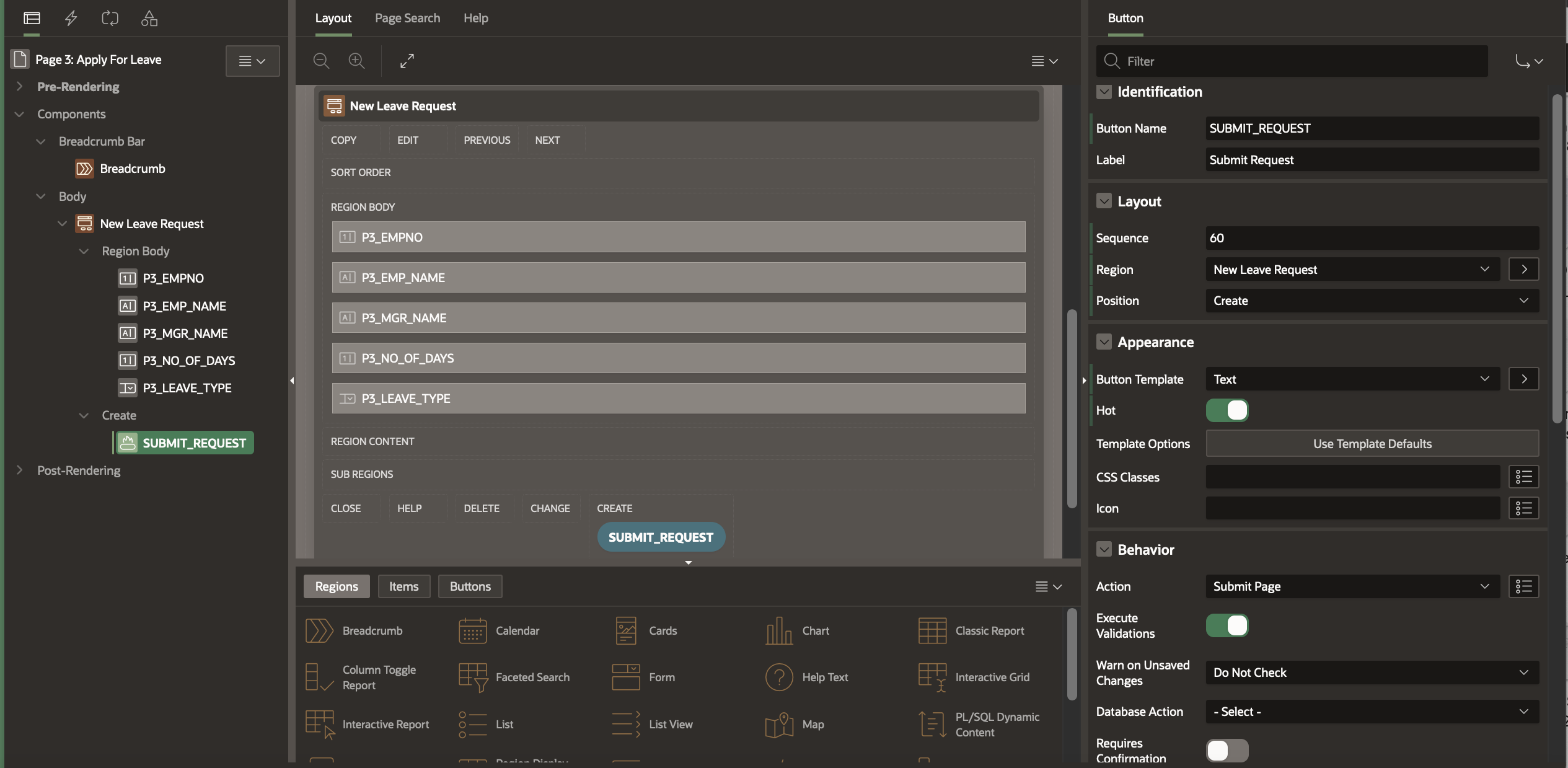 Attaching the process type to a Submit button