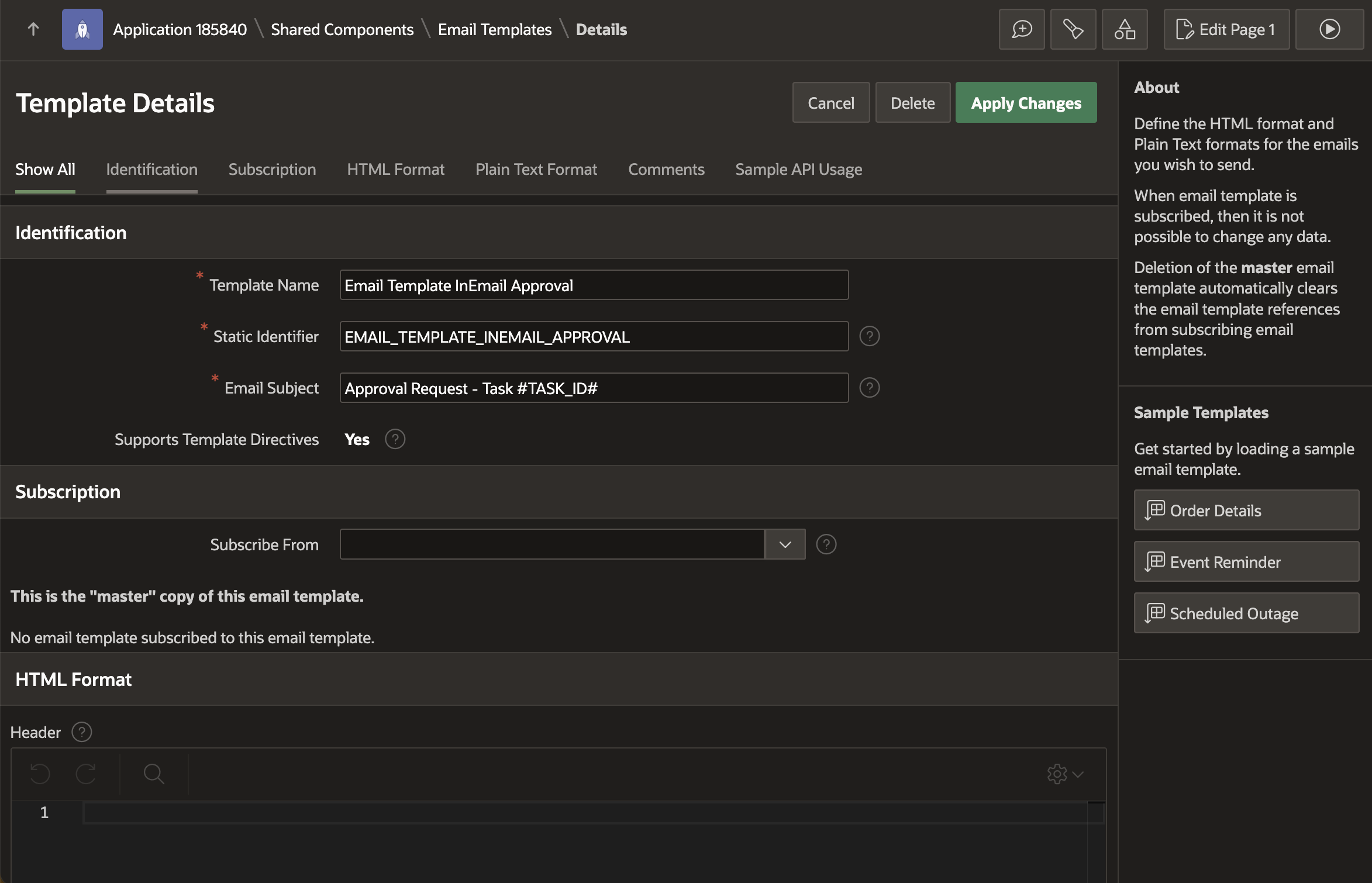 Email Template in APEX