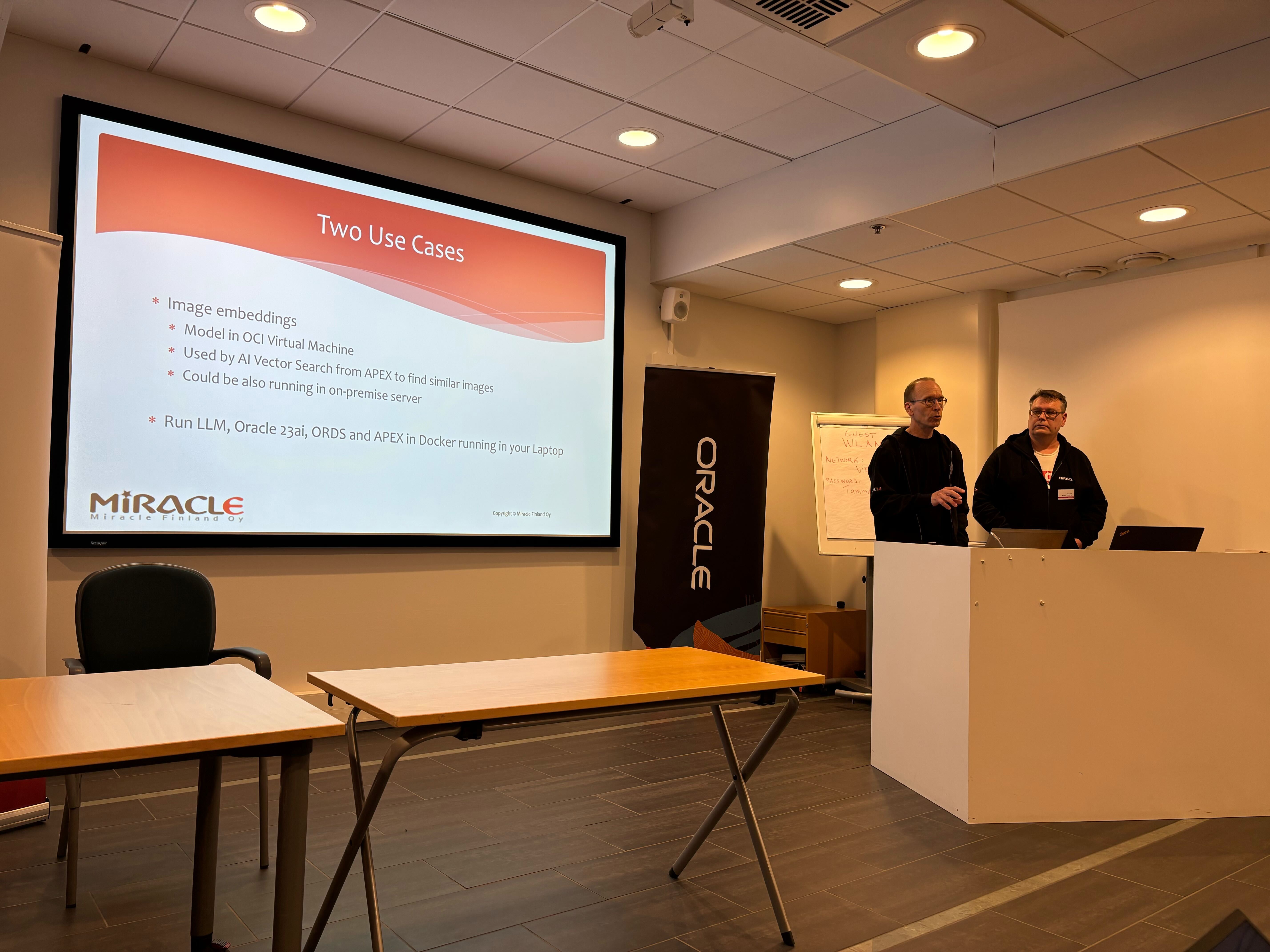 Pekka Kanerva and Jari Laine talking about using APEX, AI Vector Search and LLMs locally
